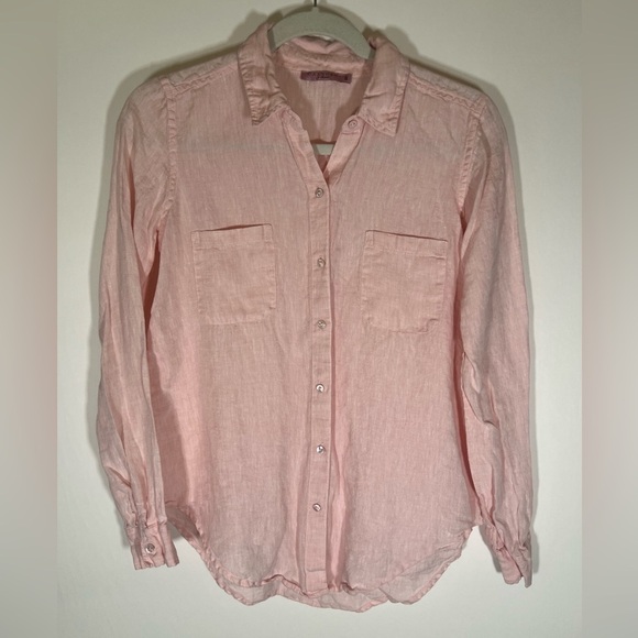Calypso St. Barth light pink linen button-up lightweight shirt S beach old money - Picture 1 of 9